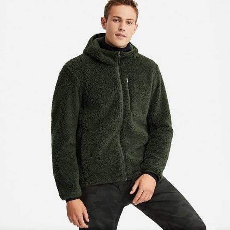 Uniqlo windproof fleece lined hoodie jkt