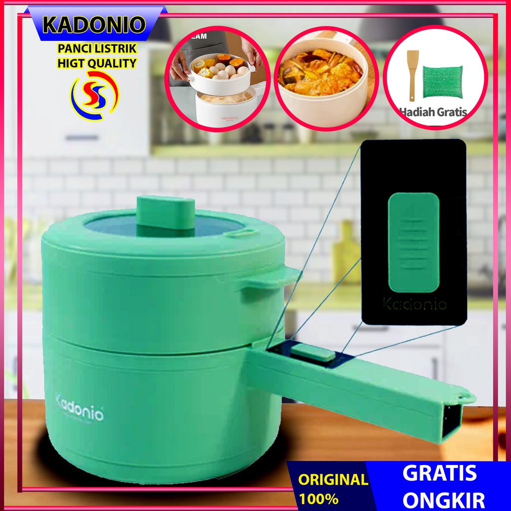 Kadonio/BRAVHOM I Panci Listrik Multifungsi Anti Lengket I Panci Listrik Serbaguna