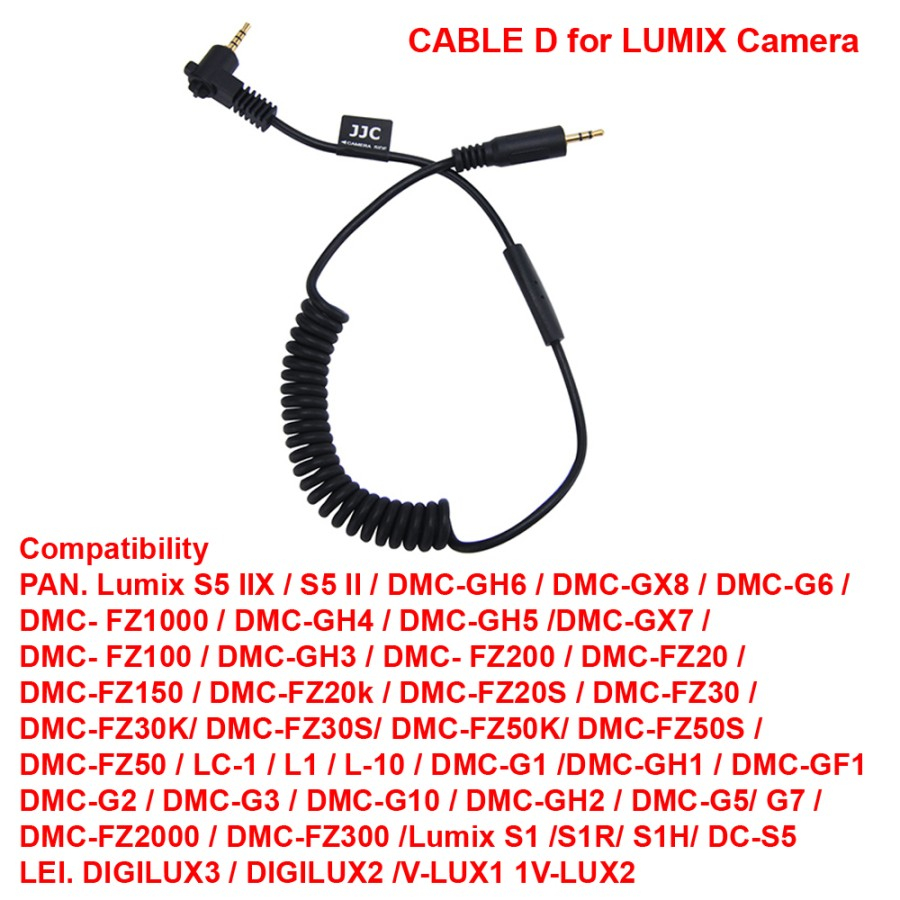 JJC Shutter Cable Remote Type D / P1 for Lumix GX7 - GX8 - GH5 - GH6