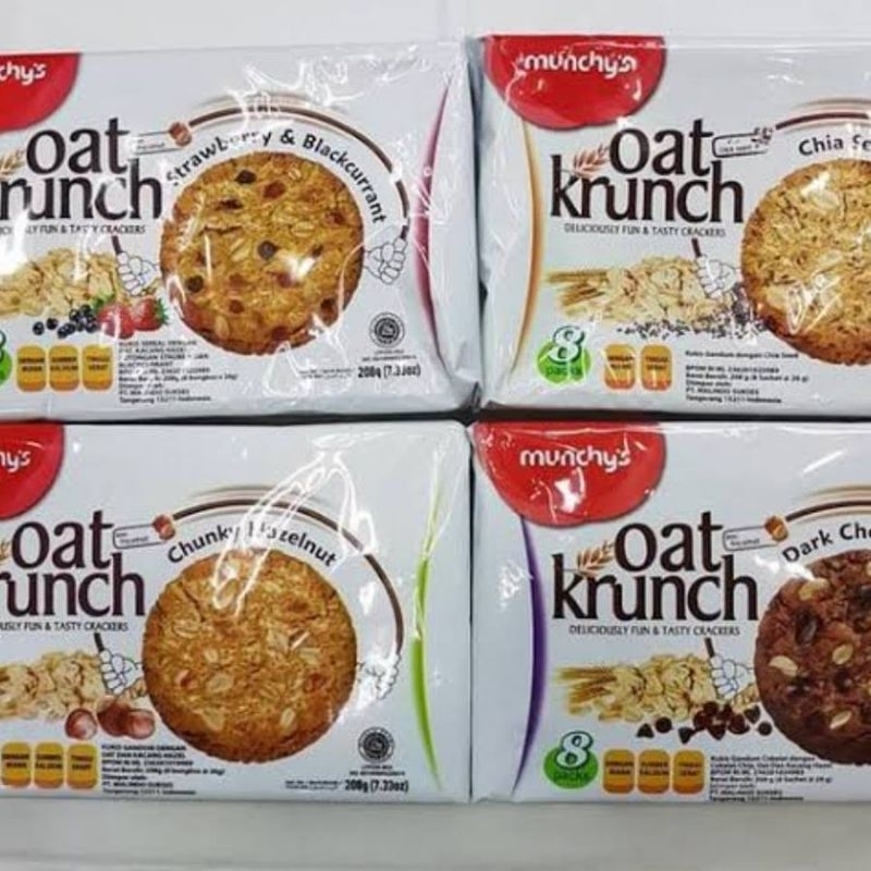 

Munchy's Oat Krunch Cookies 390 gr Chocolate / Strawberry / Hazelnut