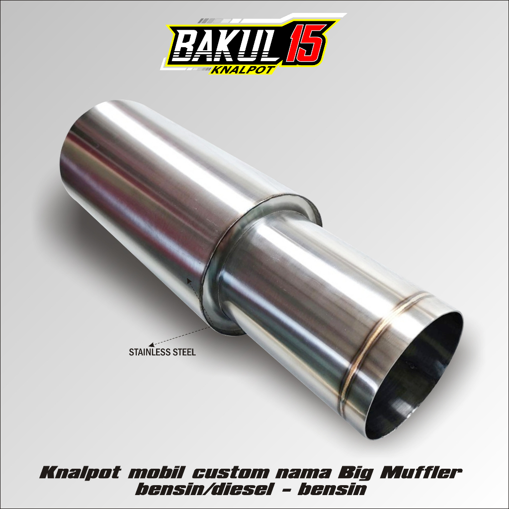 Knalpot mobil custom nama Big Muffler bensin/diesel - bensin