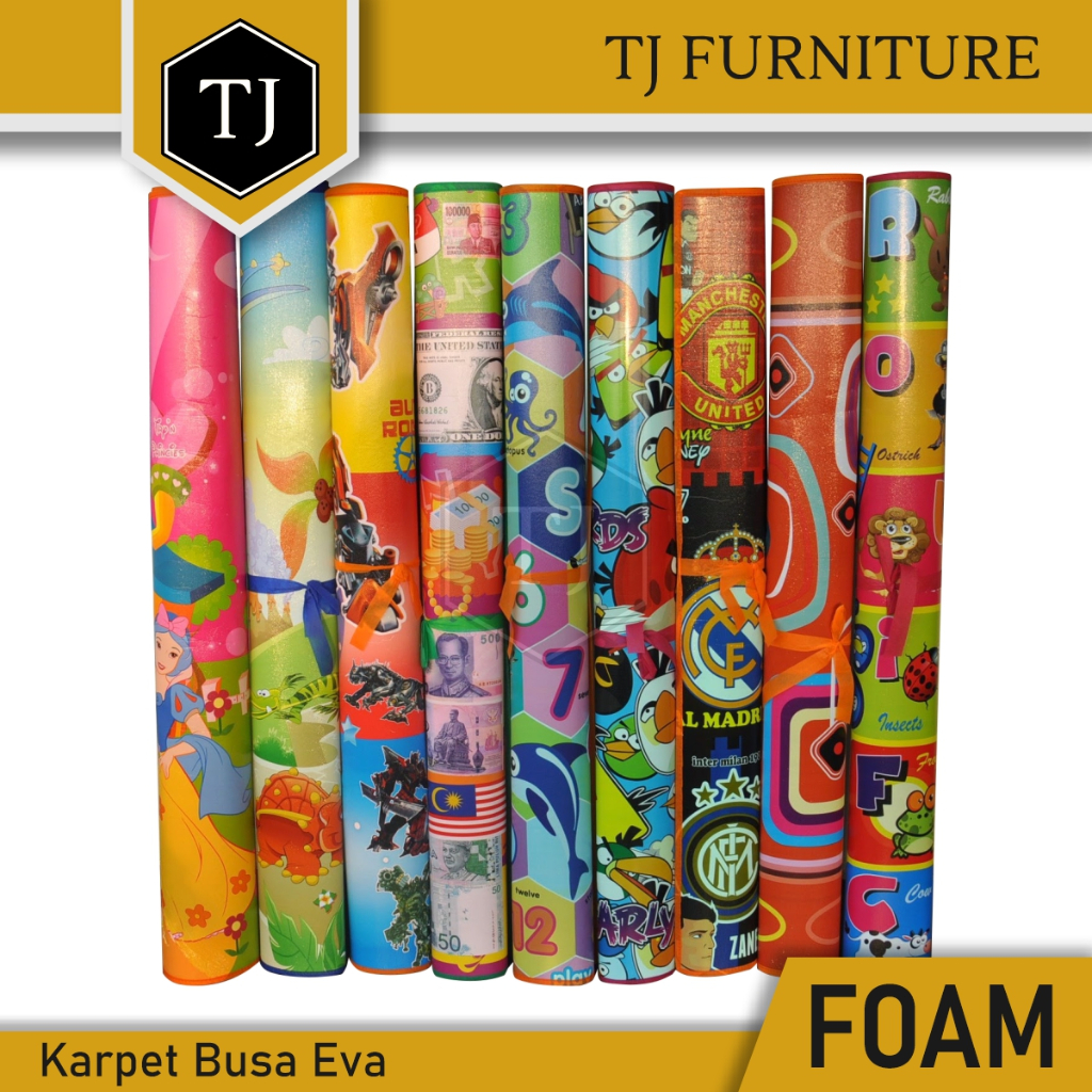 Karpet Lantai Busa Eva Motif Karakter / Alas Tikar Foam Gulung / Permadani Tahan Air