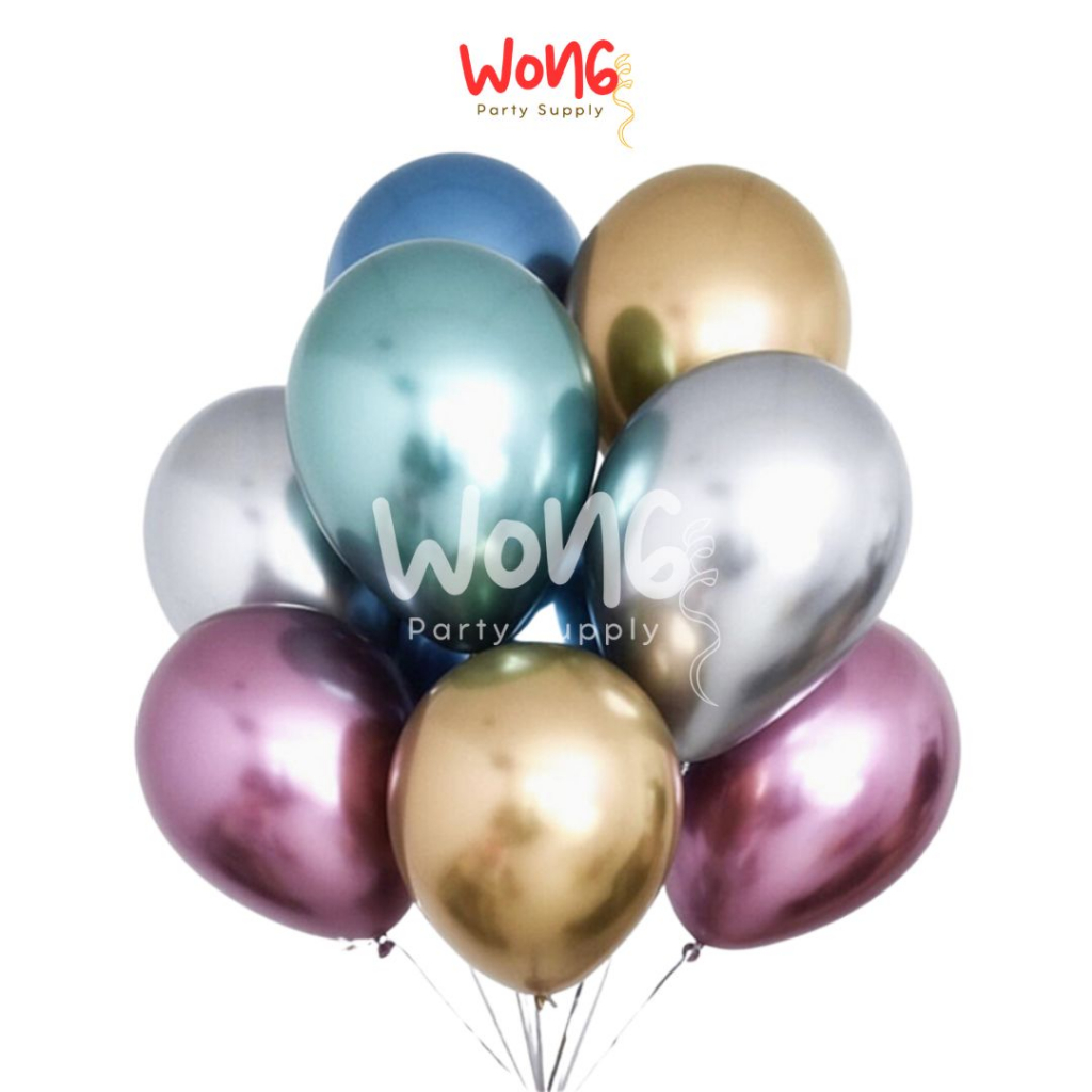Balon Latex Chrome 5inch / Balon Latex Chrome 12inch / Balon Chrome 5inch 12inch / WONGPARTYSUPPLY