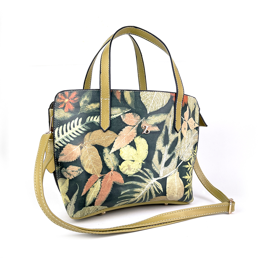 Tas Selempang Wanita Ecoprint Tote Bag Bahan Kulit Sapi Asli Garut