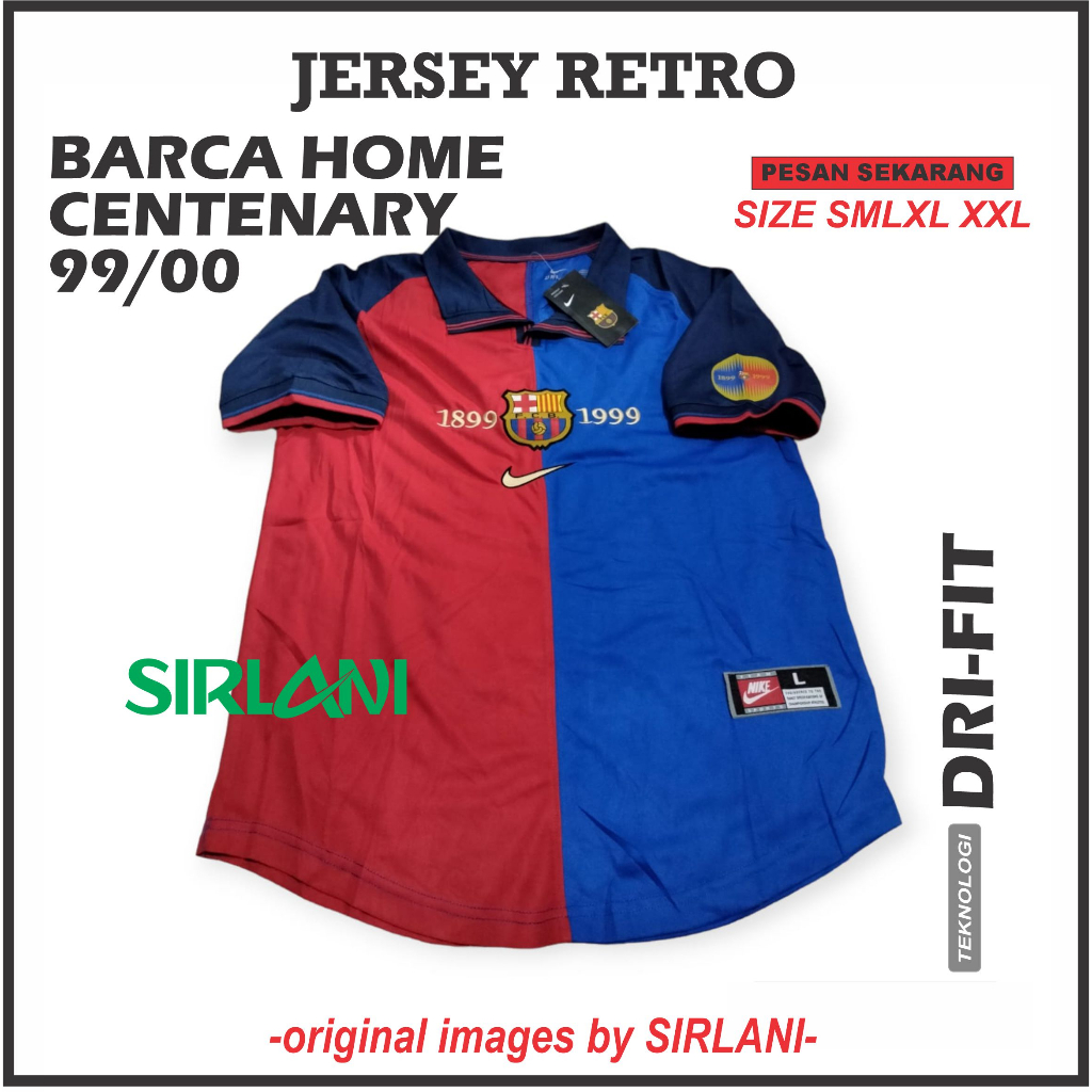 JERSEY RETRO BARCA HOME CENTENARY 1999 2000/JERSEY BOLA RETRO BARCA