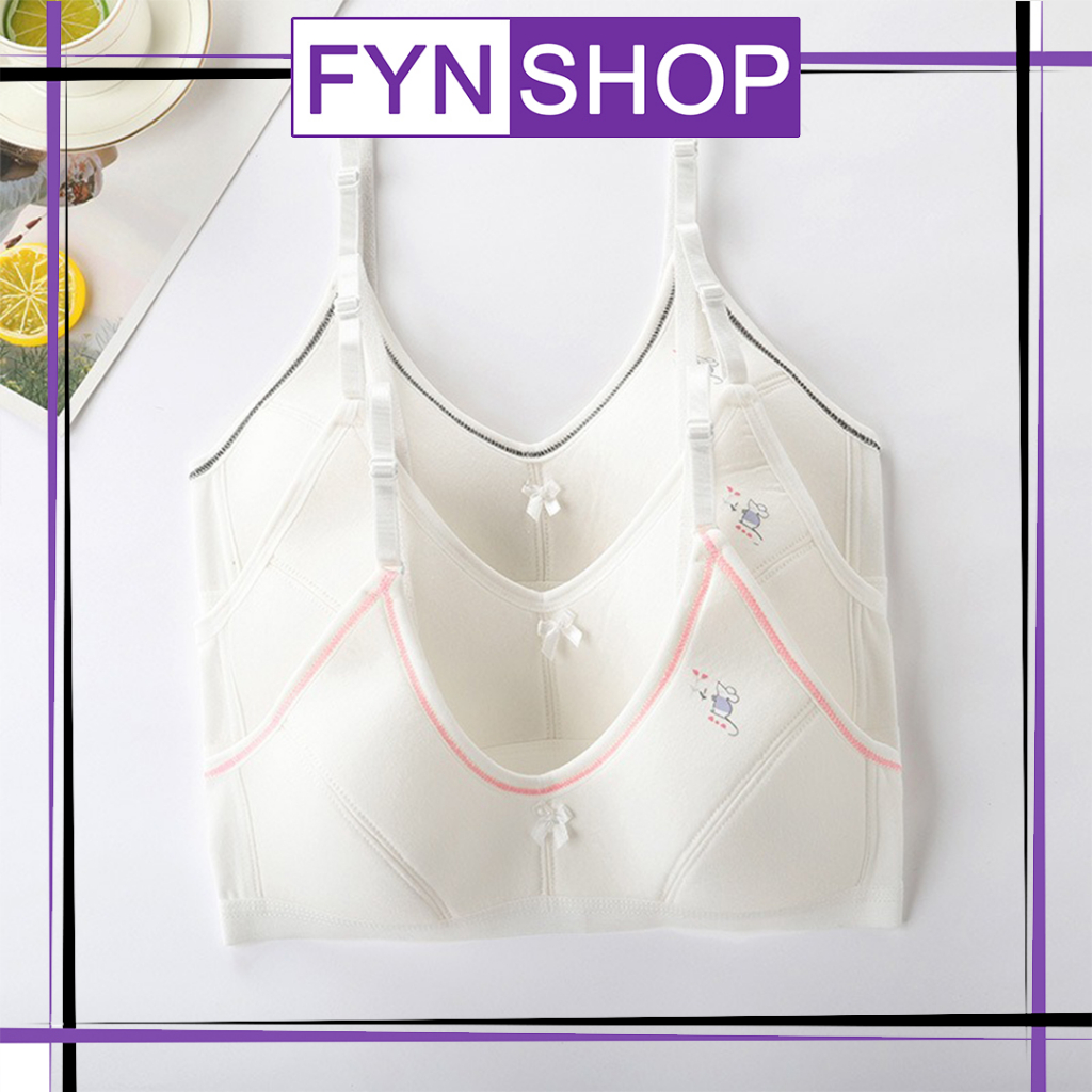 Fynshop ♛ UW120 Bra Remaja Dengan Pengait Tali Penyesuaian Pakaian Dalam Remaja Anak Perempuan