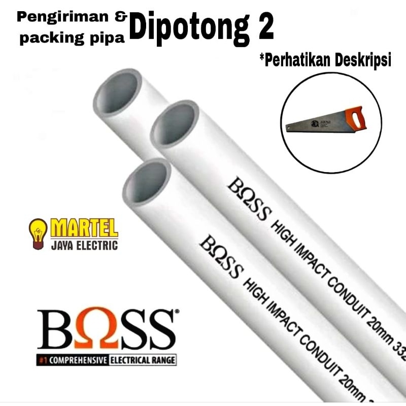 Pipa conduit 20mm / pipa BOSS 20mm putih / pipa listrik