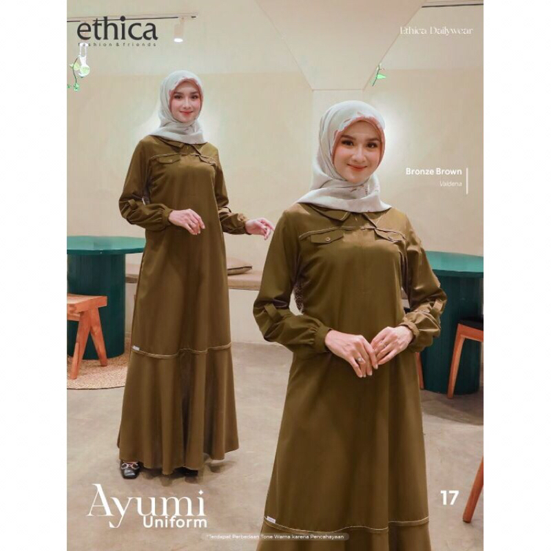 GAMIS MUSLIMAH AYUMI UNIFORM 17 BROWN BRONZE