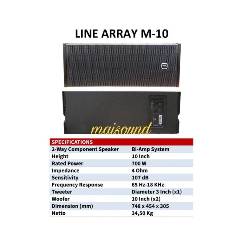 SPEAKER LINE ARRAY WISDOM M10 ORIGINAL WISDOM M 10 INCH PERUNIT 700W