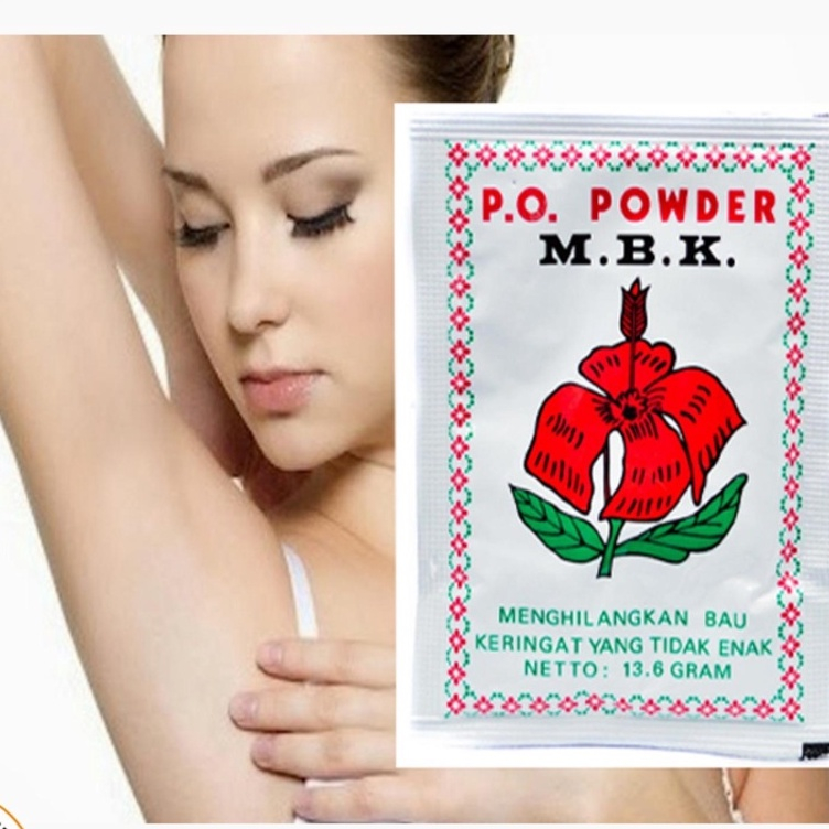 MBK Powder Bedak Putih Silver Sachet / MBK P.O Powder Putih Bau Badan / MBK Powder P.O Powder MBK M.