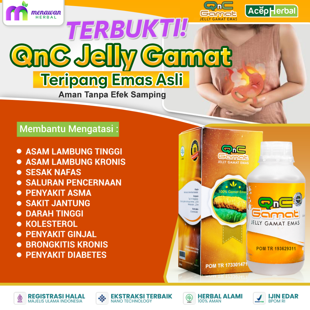 

Obat Herbal Asam Lambung - Ekstrak Teripang Emas Asli - Legalitas BPOM HALAL - Qnc Jelly Gamat