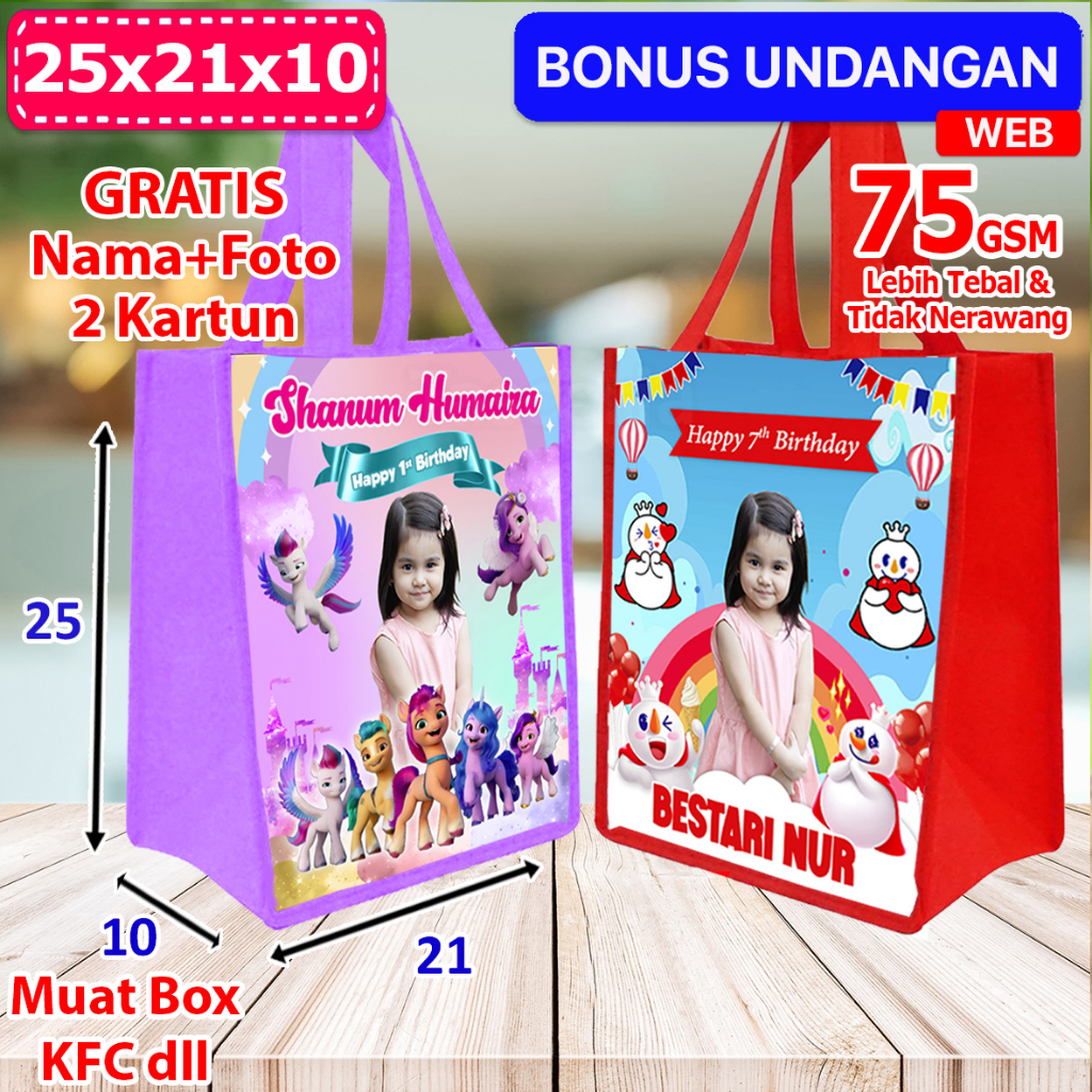 

(uk 25x21x10) Tas Snack Ulang Tahun Anak My Little Pony New Generation