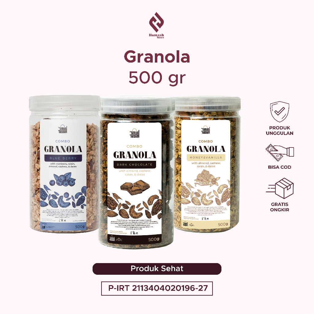 

XMASTER GRANOLA TIMUR TENGAH 500 GRAM GRAINNOLA DIET CEMILAN SEHAT PREMIUM