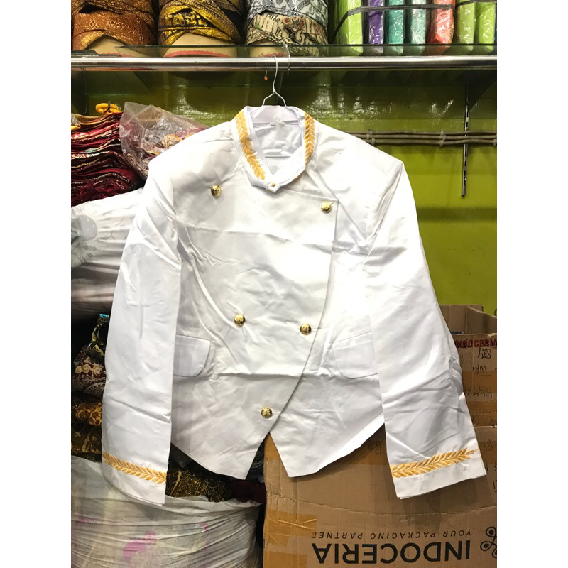 beskap solo putih bersih bordir | beskap solo | beskap bapak | beskap pengantin | beskap manggolo | 