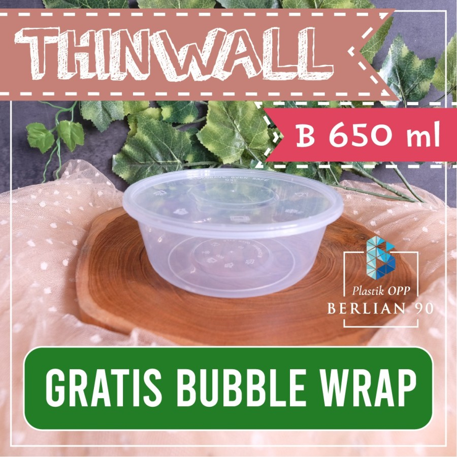 Thinwall Bowl 650 ml Mangkok Plastik Cup Bowl 650 ml Thinwall Bulat 650 ml