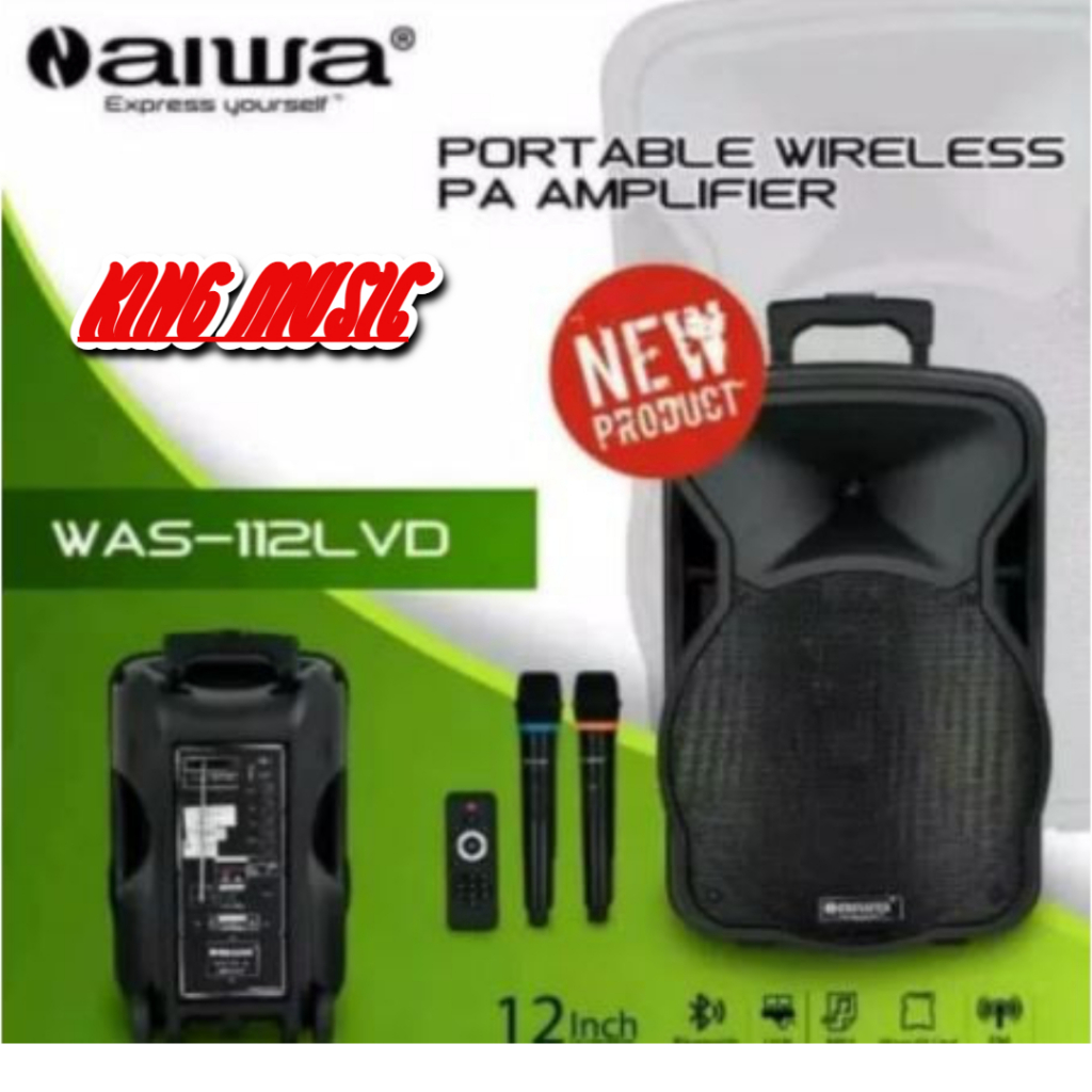 Speaker Portable Wireless Meeting 12 inch N aiwa Was 112 LVD aiwa 112lvd