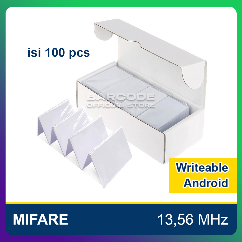 

1 Pack Writable Mifare 13.56 MHz Kartu RFID PVC ID Polos Blank Card Android Rewritable