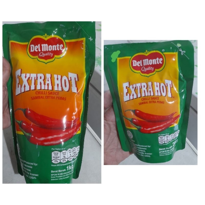 

DEL MONTE Saos Sambal Extra Hot Kemasan 200 Gram Dan 1 Kg