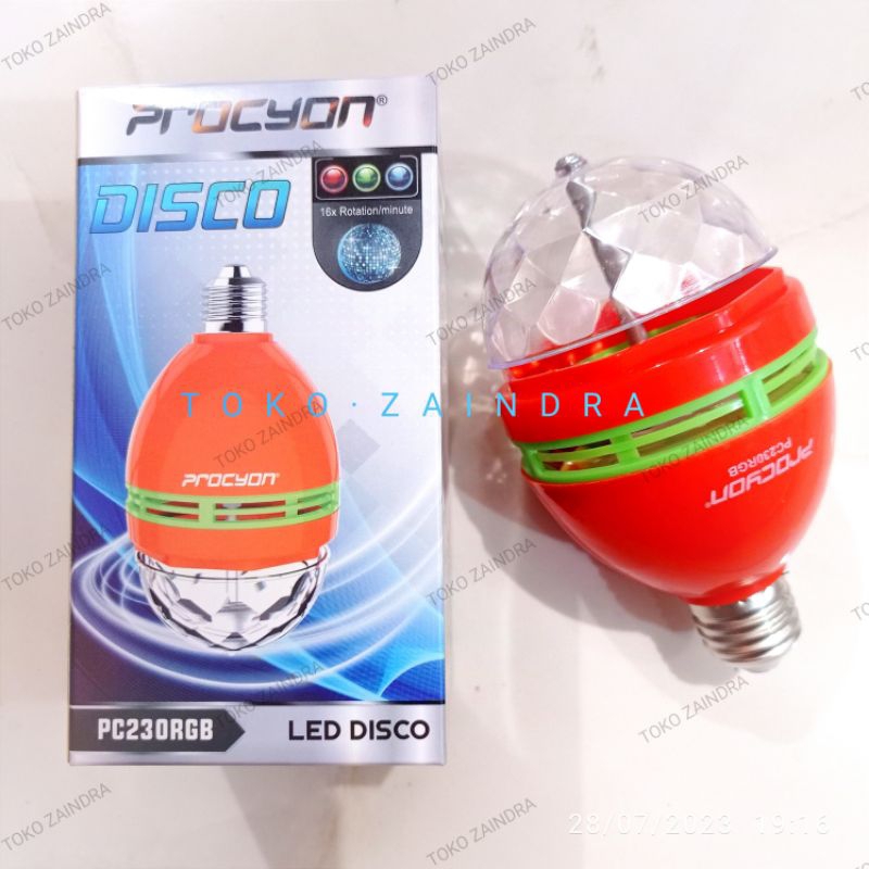 lampu led disco warna warni putar procyon
