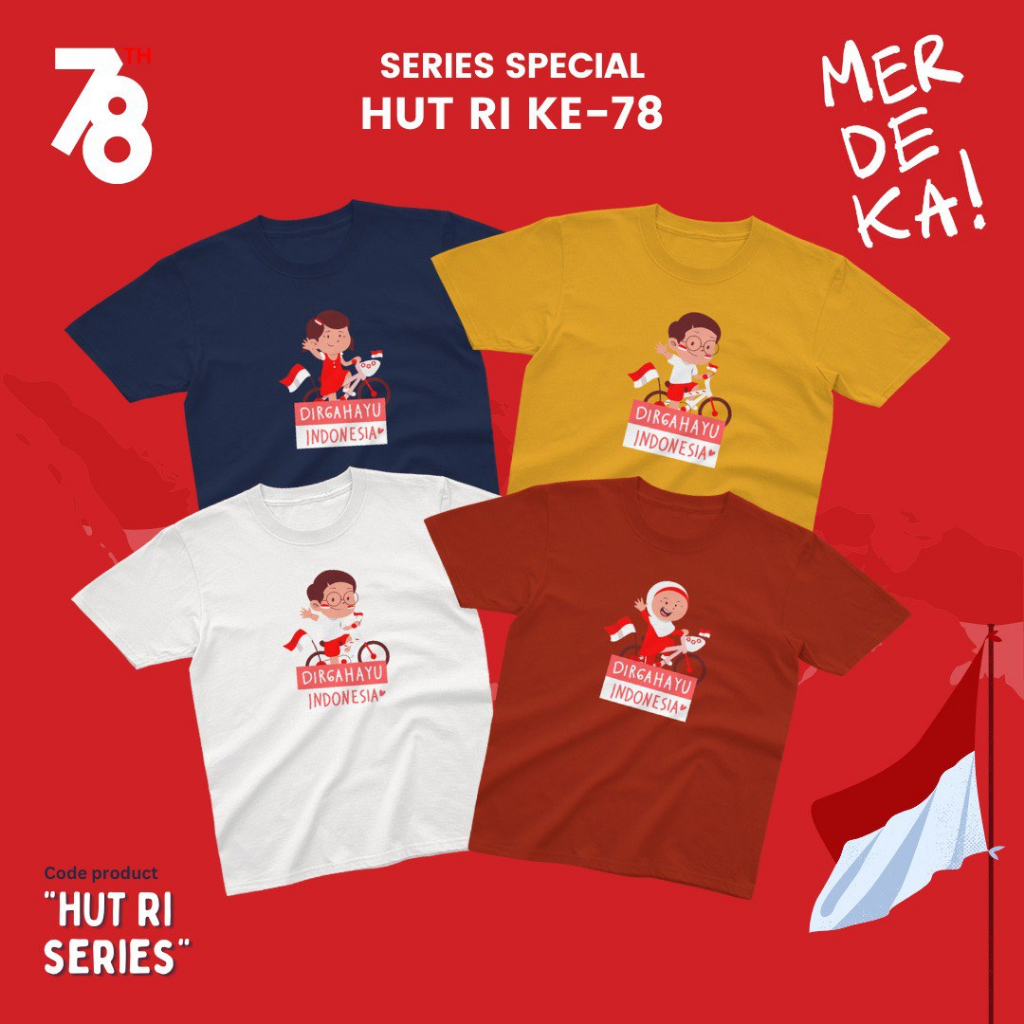 KAOS HUT RI SEPEDA CEWEK KERUDUNG DEWASA