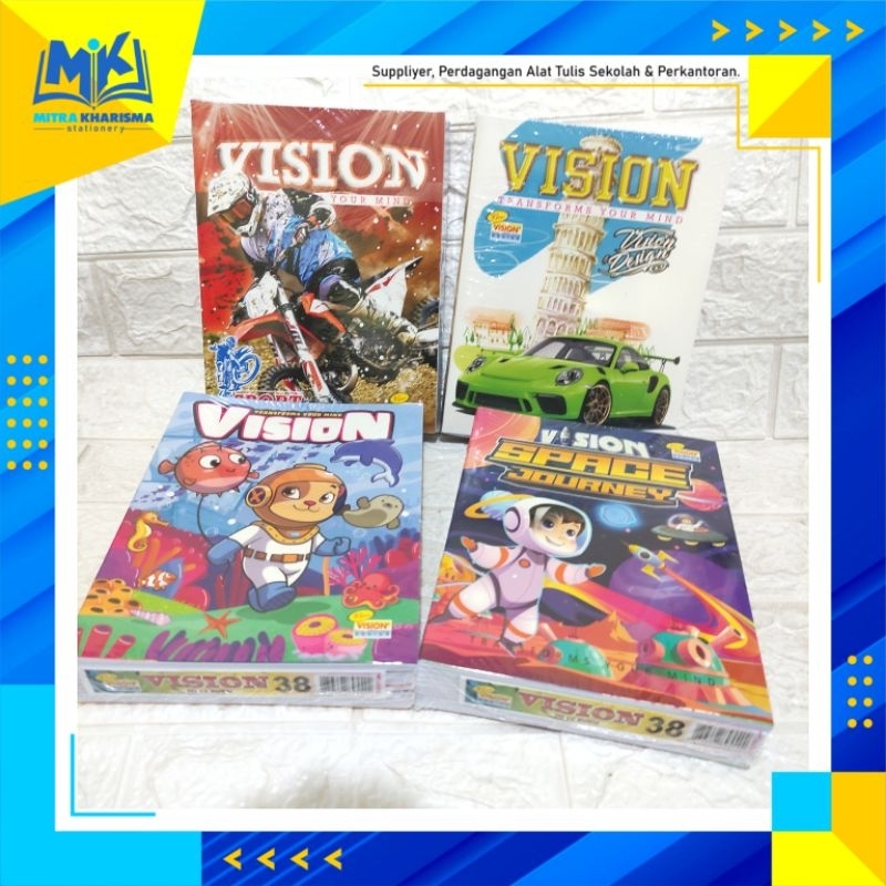 

Buku Tulis Garis Murah VISION / ALL STAR 38 Lembar (1Pack isi 10)