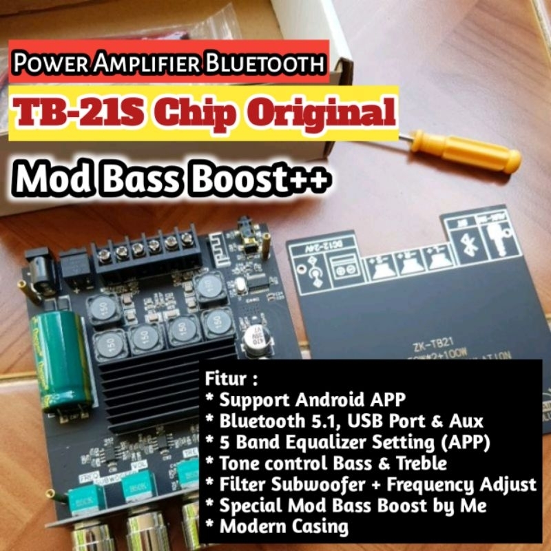YS TB21S Mod Bass Booster Bluetooth 2x50w + 100w Subwoofer