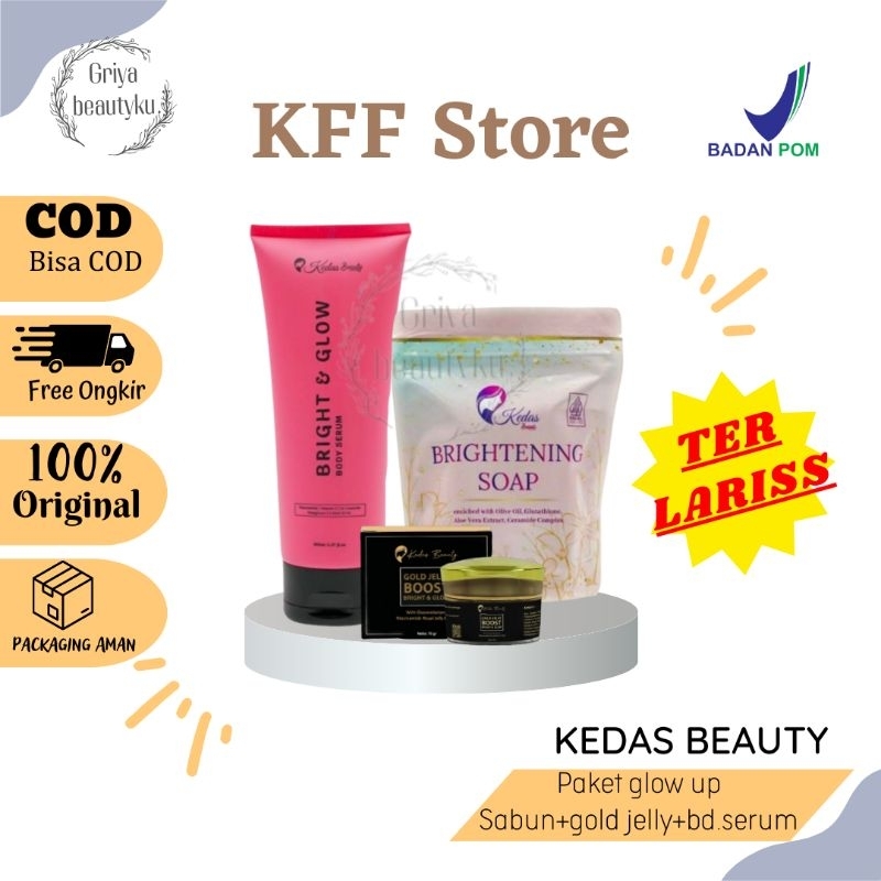 PAKET KEDAS BEAUTY ORIGINAL RESELLER RESMI GOLD JELLY KEDAS BEAUTY SABUN KEDAS BEAUTY BODY SERUM KED