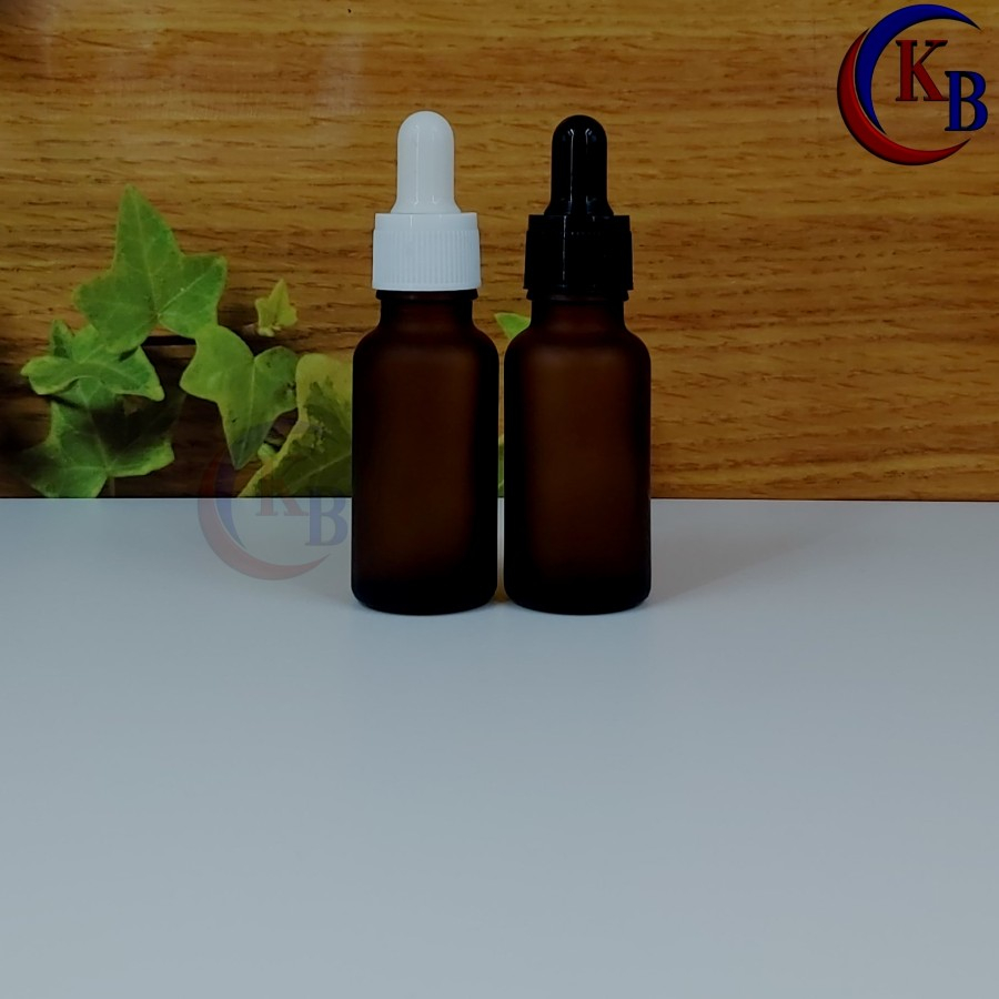 BOTOL PIPET 20 ML TETES NON SEGEL / BOTOL KACA COKLAT FROSTED 20ML