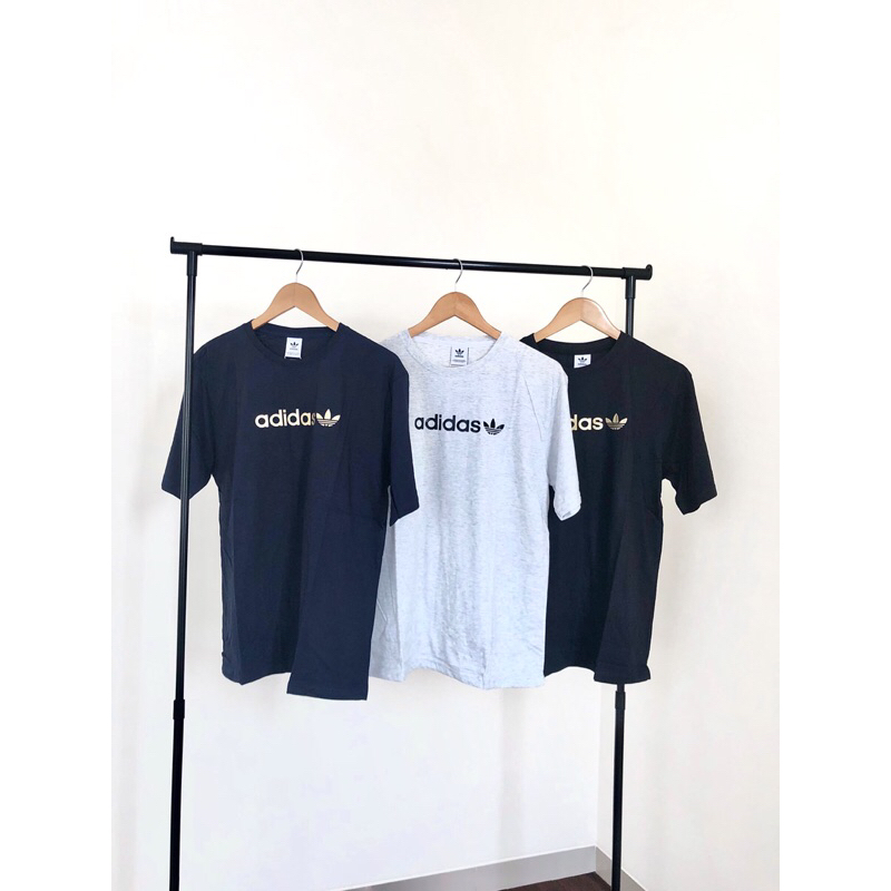 Kaos Adidas Polos Unisex Tulisan Gold