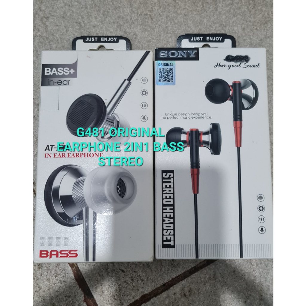J481 EARPHONE BASS Headset Handfree Music HANDSFREE MIC STEREO CALL HIFI EARPOD HF CABLE KABEL EARPH