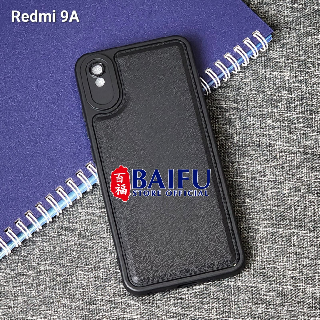 Softcase Leather Pro Macaron Black Redmi 9 Redmi 9A Redmi 9C Redmi A1 Redmi A2