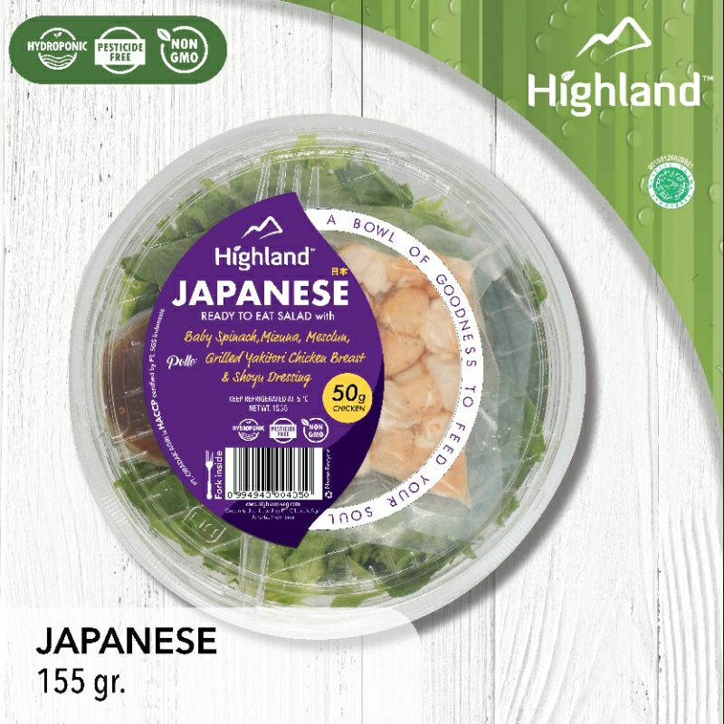 

SALAD JAPANESE SALAD + CHICKEN + DRESSING Highland 165gr