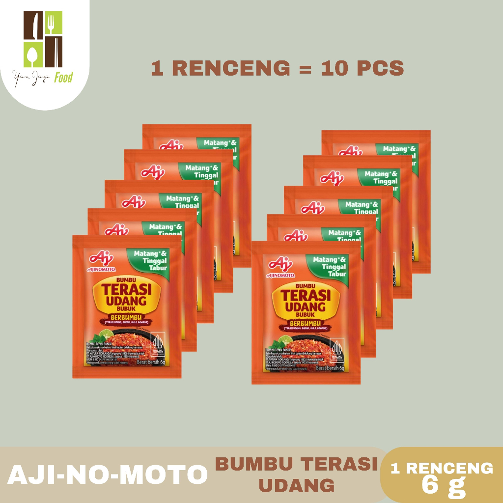 

Ajinomoto Bumbu Terasi Udang / Bubuk Matan Tinggal Tabur / Bumbu Instan / Lansung pakai 6 g [1 RENCENG]