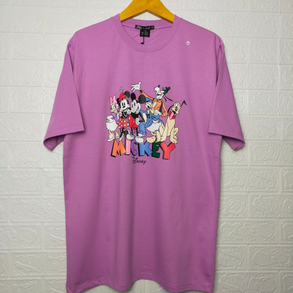 Kaos Mickey mouse dewasa wanita zara disney cotton combed 24s oversize M L XL ld 105 ld 110 ld 115 L