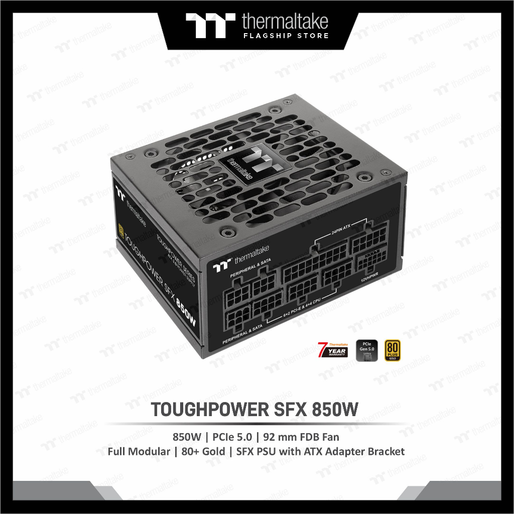Thermaltake Toughpower SFX 850W Gold - Power Supply SFX Hitam 125x63.5x100mm