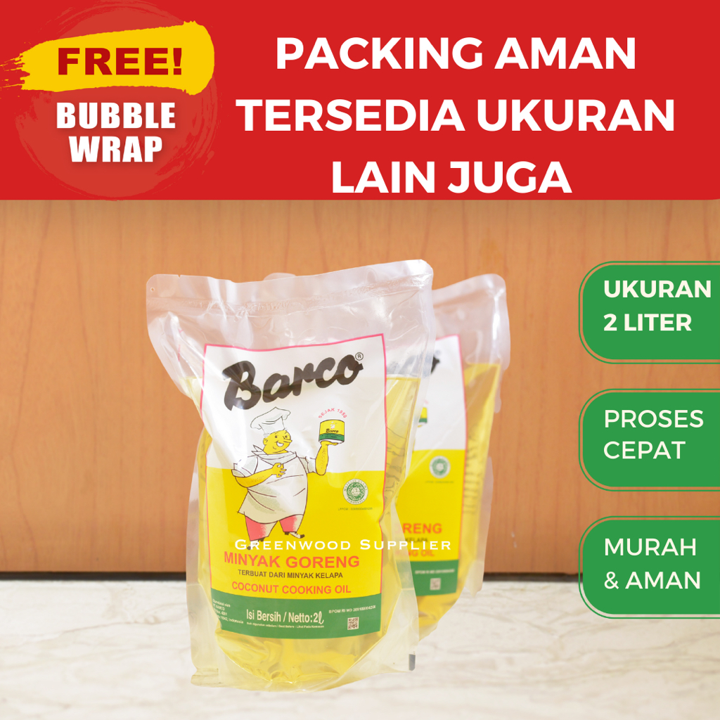 

[KARTON] Barco Minyak Goreng Kelapa / Coconut Oil - 2 Liter [6 Pcs]