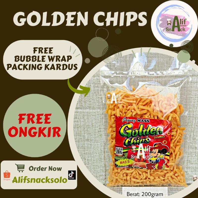 

golden chipps golden chips potato chips jagung mas snack jadul goldenchips200gram