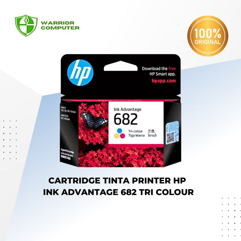 CARTRIDGE TINTA PRINTER HP INK ADVANTAGE 682 TRI COLOUR | HP DeskJet Plus Ink Advantage 6000 series,