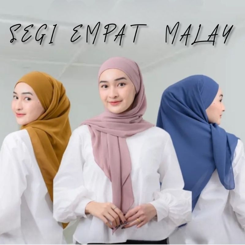 Hijab Segi Empat Melayu Tali 2Layar | Segi Empat Malay Tali | Segi Empat Malay Instan Tali