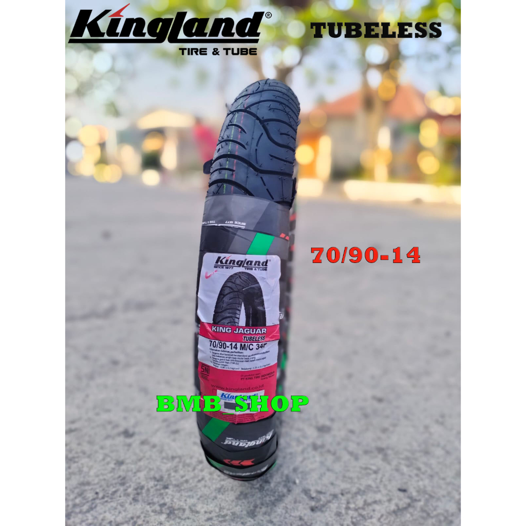 Ban Tubeless Kingland Jaguar 70/90 ring 14 Original Untuk Ban depan Motor Metic Beat Vario Mio