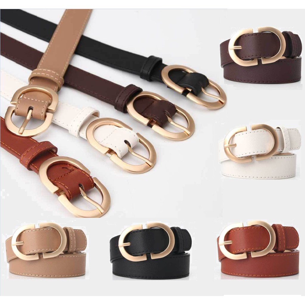 IKAT PINGGANG WANITA KULIT/ SABUK WANITA KEKINIAN BELT WANITA MOTIF CD KOREA IMPORT