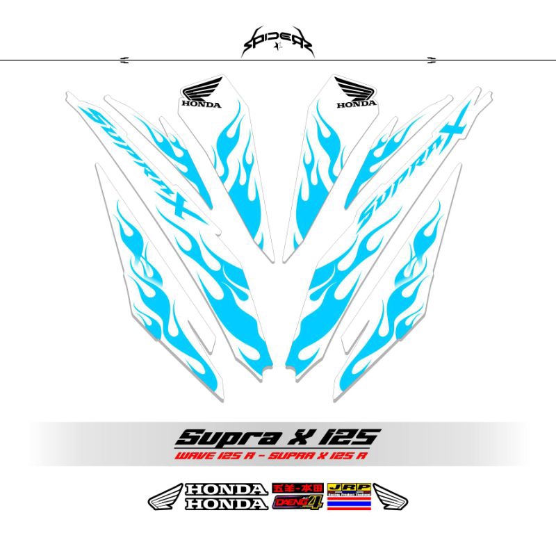 STRIPING HONDA SUPRA X 125/WARNA DASAR PUTIH