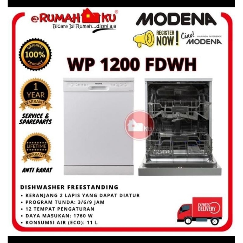 MESIN CUCI PIRING MODENA WP 1200 FDWH DISWASHER