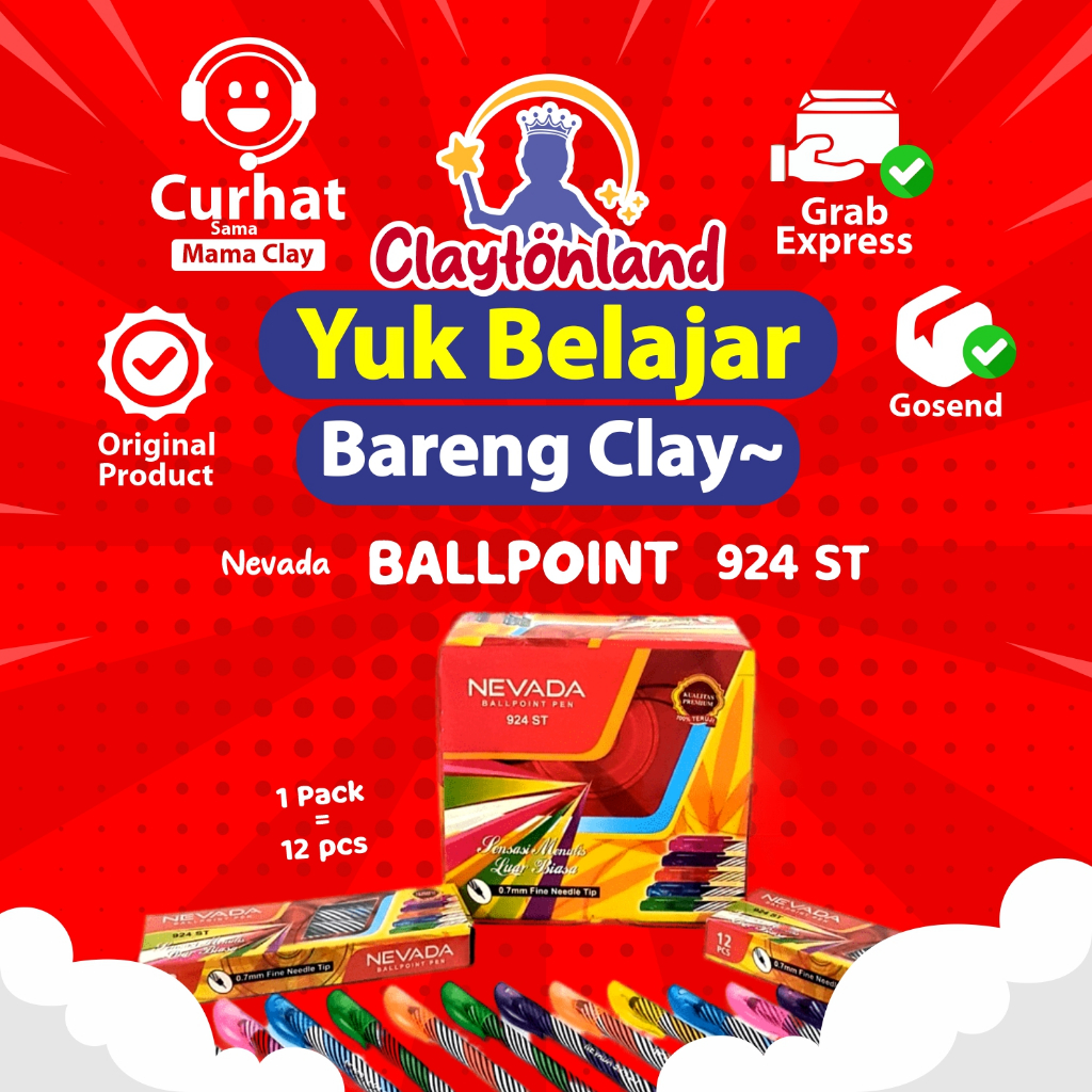 

(1PACK)Ballpoint / Pulpen / Bolpen Murah Lilin Ulir Nevada Lusinan (12pcs)