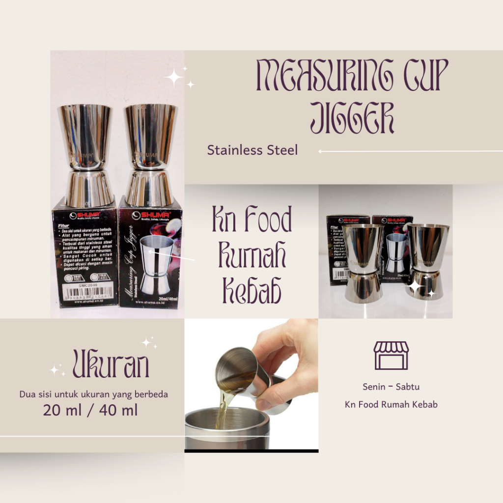 Promo Gelas Ukur / Jigger - Jigger - Jigger 20/40 ml - Gelas Ukur JIGGER