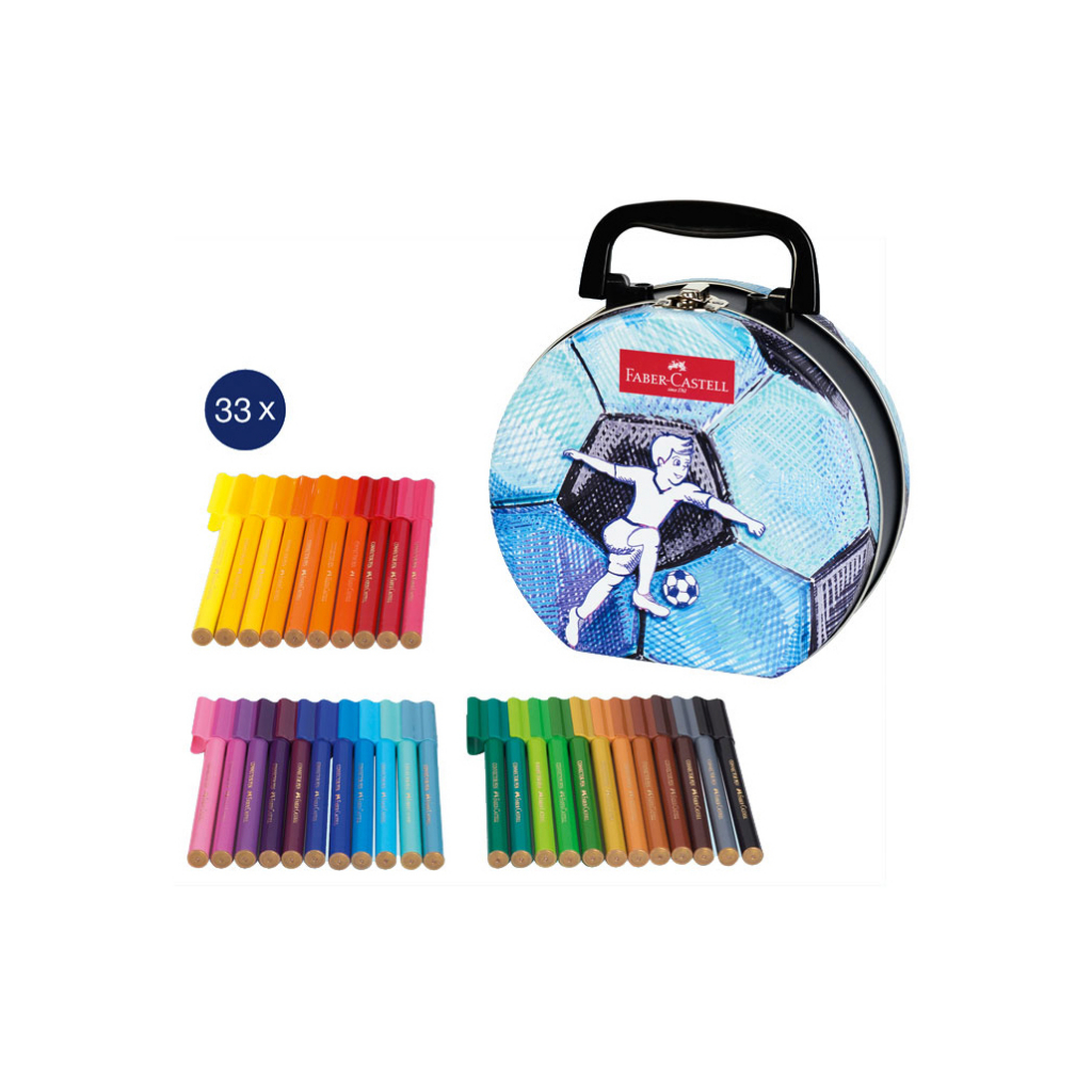 

mdn Konektor Pen Faber Castell / Spidol Warna / Connector Pen in Soccer Gift Tin & Hand Bag Gift Tin