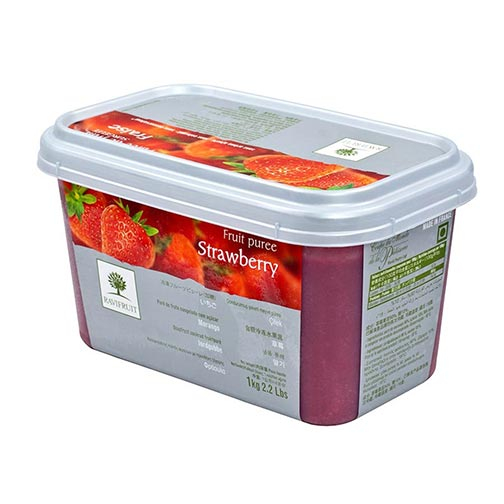 

Ravi Fruit PUREE Strawberry 1kg Ravifruit Frozen Buah Stroberi Beku