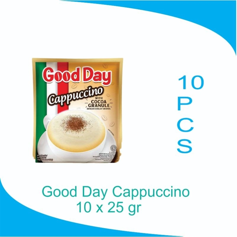 

Good Day Cappucinno 25 gr 1 renteng isi 10