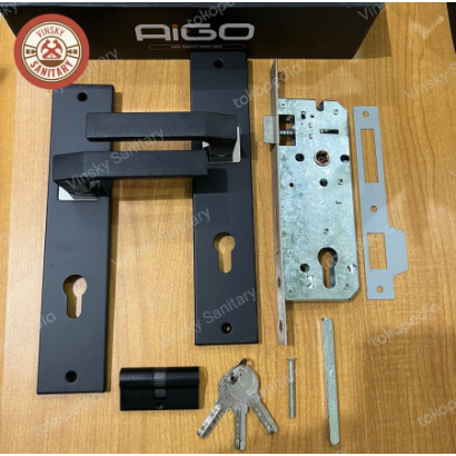 Kunci Pintu Besar Handle Hitam Panjang 25 cm untuk Pintu Utama