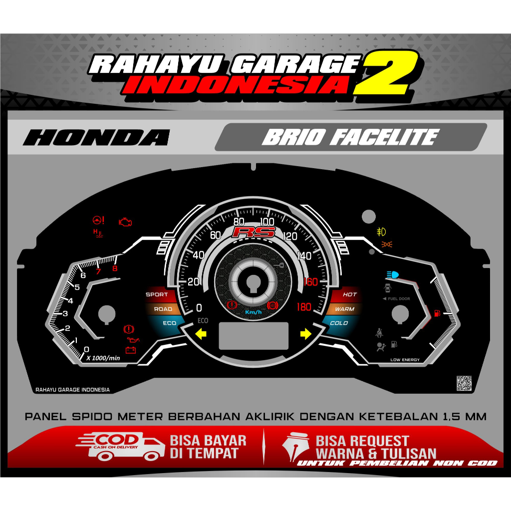 papan speedometer custom brio facelite panel spido meter custom brio facelite
